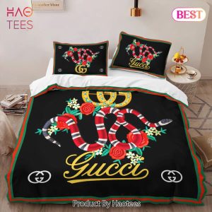 [SALE] Gucci Red Snake Limited Luxury Brand High-End Bedding Set Home Decor