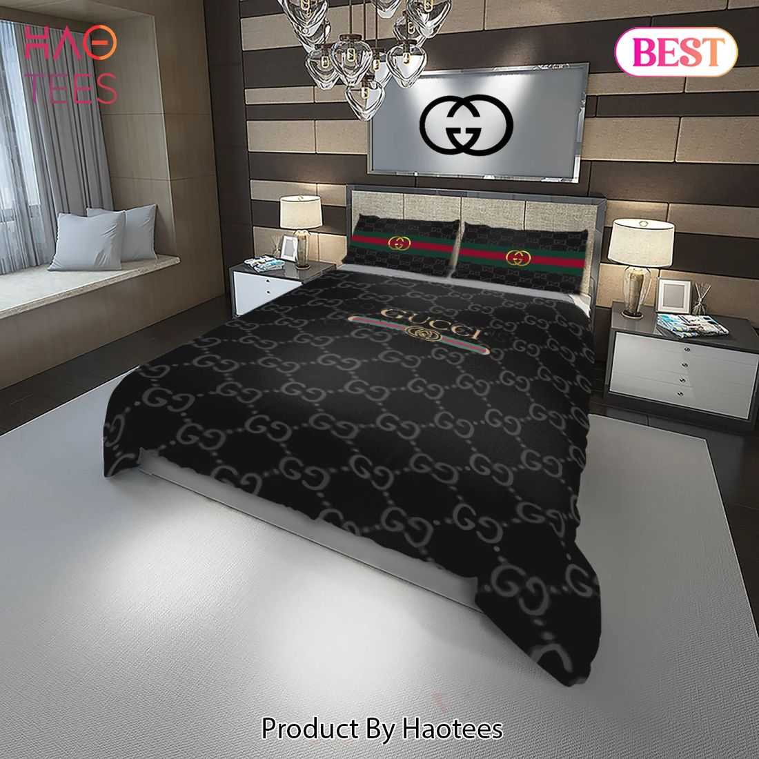 [SALE] Gucci Small Fashion Logo Luxury Brand Premium Bedding Set Home Decor Luxury Store