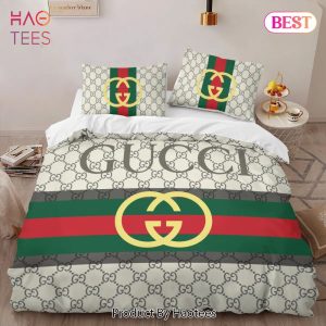 [SALE] Gucci Stripe Luxury Brand High-End Bedding Set Home Decor
