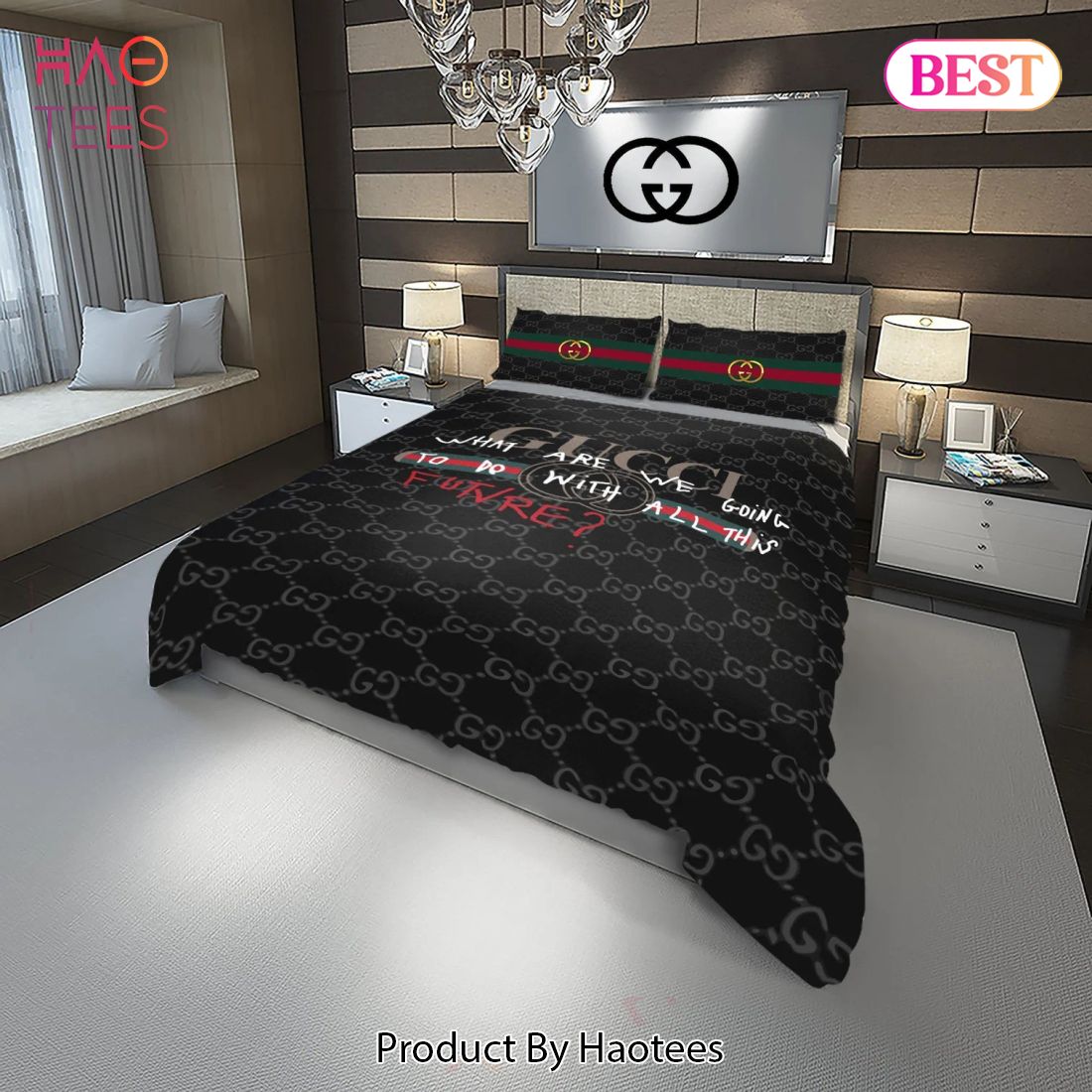 [SALE] Gucci What Are We Doing Fashion Logo Luxury Brand Bedding Set Home Decor Luxury Store