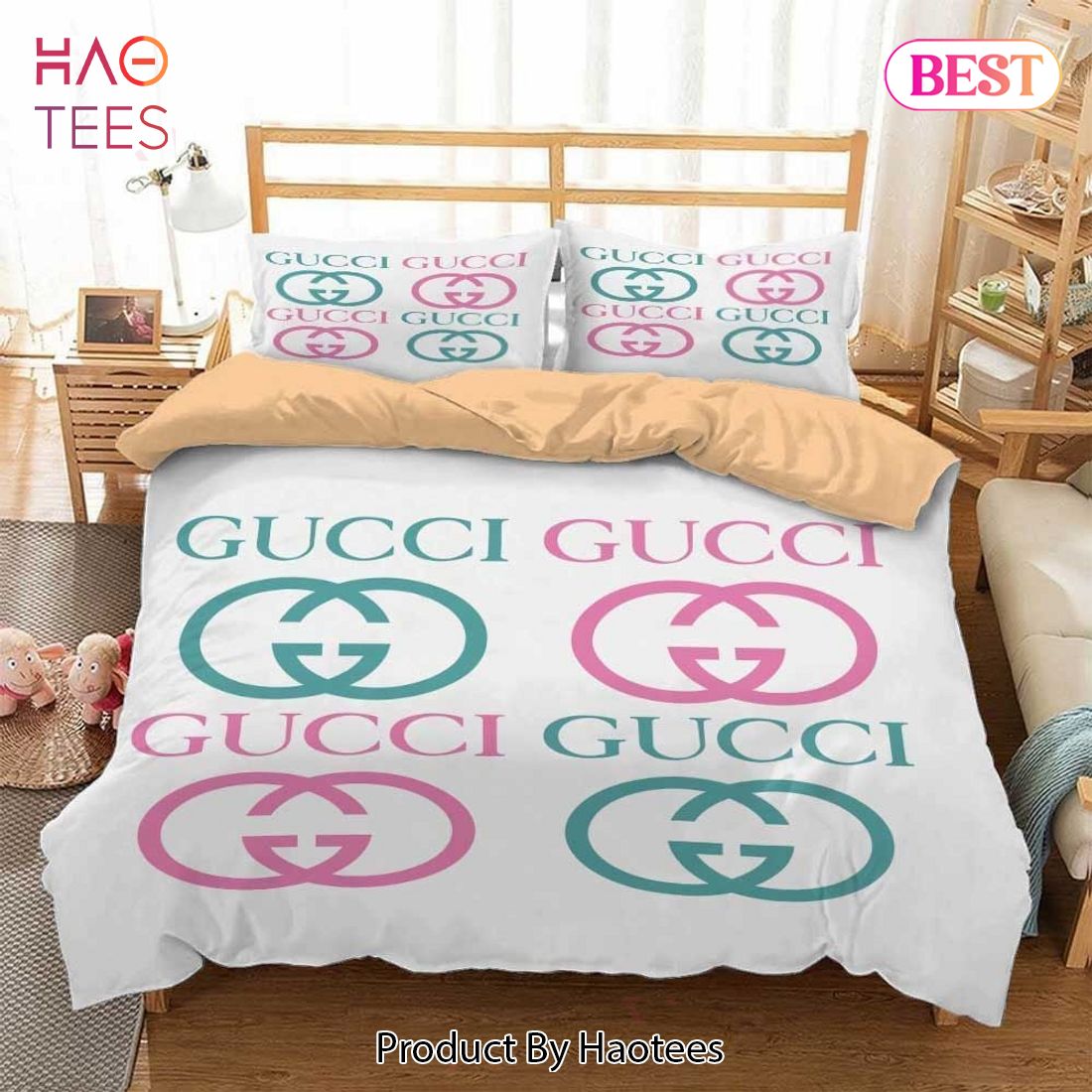 [SALE] Gucci White Color Fashion Luxury Brand Bedding Set Home Decor Luxury Store