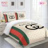 [SALE] Hermes Black Premium Logo Luxury Brand Bedding Set Home Decor