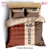 [SALE] Hermes Dark Green Luxury Brand Premium Bedding Set Bedspread Duvet Cover Set Home Decor