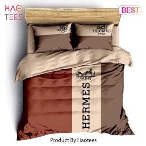 [SALE] Hermes Brown Luxury Brand Fashion Bedding Set Bedspread Duvet Cover Set