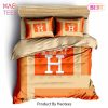 [SALE] Hermes Grey Luxury Brand Bedding Set Bedspread Duvet Cover Set Home Decor