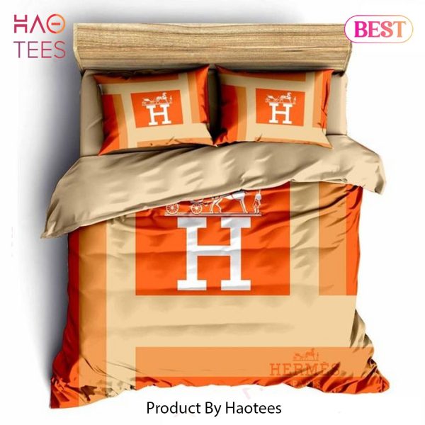 [SALE] Hermes Fashion Luxury Brand Bedding Set Bedspread Duvet Cover Set