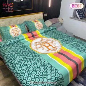 [SALE] Hermes Hot Luxury Brand Premium Bedding Set Bedspread Duvet Cover Set Home Decor