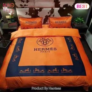 [SALE] Hermes New Hot Logo Luxury Brand High-End Bedding Set Home Decor