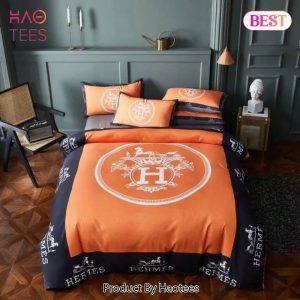 [SALE] Hermes Orange Luxury Brand Bedding Set Bedspread Duvet Cover Set Home Decor