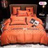 [SALE] Hermes Orange Logo Luxury Brand Bedding Set Home Decor