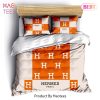 [SALE] Hermes Paris Logo Fashion Luxury Brand Bedding Set Bedspread Duvet Cover Set