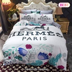 [SALE] Hermes Paris Logo Luxury Brand Bedding Set Home Decor