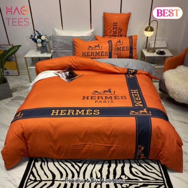 [SALE] Hermes Paris Luxury Brand High-End Bedding Set Home Decor – 6M51