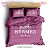 [SALE] Hermes Pinky Premium Logo Luxury Brand Bedding Set Home Decor