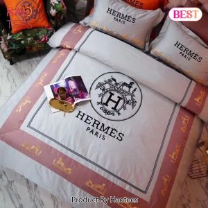 [SALE] Hermes Pinky Premium Logo Luxury Brand Bedding Set Home Decor