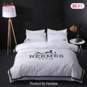 [SALE] Hermes White Luxury Brand Premium Bedding Set Bedspread Duvet Cover Set Home Decor