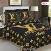 [SALE] Hermes Yellow Navy Premium Luxury Brand Bedding Set Duvet Cover Home Decor Special Gift