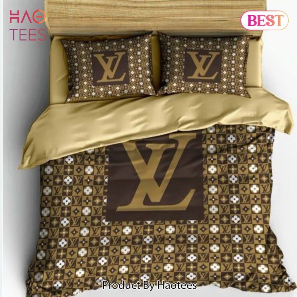 [SALE] Louis Vuitton Amazing Luxury Fashion Brand Bedding Set Bedspread Duvet Cover Set