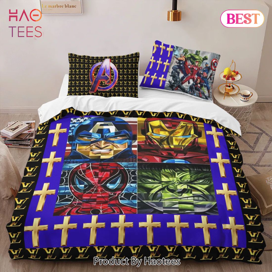 [SALE] Louis Vuitton Avenger Luxury Brand High-End Bedding Set LV Home Decor Luxury Store