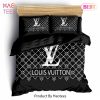 [SALE] Louis Vuitton Black Luxury Brand High-End Bedding Set LV Home Decor