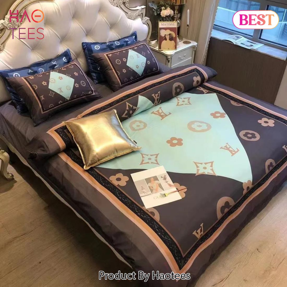 [SALE] Louis Vuitton Brown Fashion Luxury Brand Bedding Set Home Decor Luxury Store