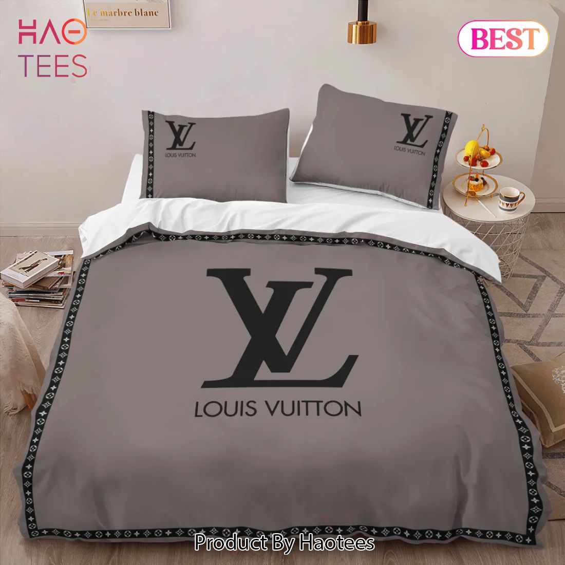 SALE] Louis Vuitton Brown Logo Luxury Brand High-End Bedding Set LV Home  Decor