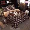 [SALE] Louis Vuitton Brown Pinky Luxury Brand Bedding Set Home Decor
