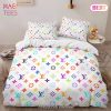 [SALE] Louis Vuitton Colorful Luxury Brand Fashion Premium Bedding Set Bedspread Duvet Cover Set
