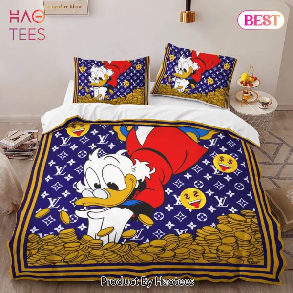 [SALE] Louis Vuitton Donald Limited Edition Luxury Brand Bedding Set Bedspread Duvet Cover Set Home Decor