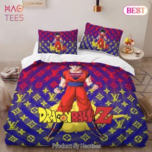 [SALE] Louis Vuitton Dragon Ball Hot Luxury Logo Brand Bedding Set Bedspread Duvet Cover Set Home Decor