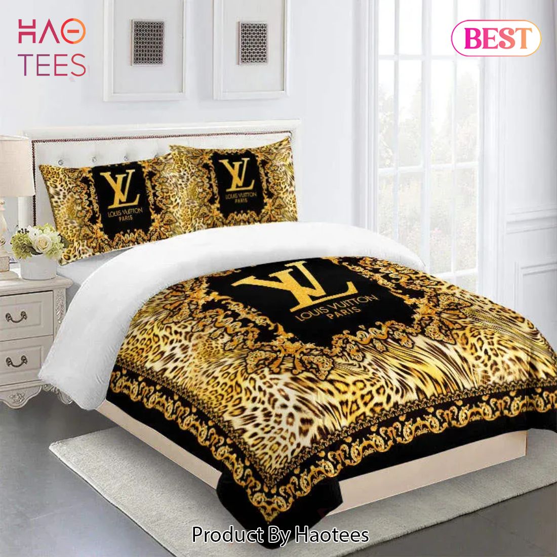 SALE] Louis Vuitton Fashion Logo Limited Luxury Brand Bedding Set Home Decor  09