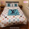 [SALE] Louis Vuitton Pattern Red Luxury Brand Bedding Set Duvet Cover Home Decor