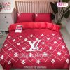 [SALE] Louis Vuitton Pattern Red Luxury Brand Bedding Set Duvet Cover Home Decor