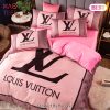 [SALE] Louis Vuitton Pattern Red Luxury Brand Bedding Set Duvet Cover Home Decor