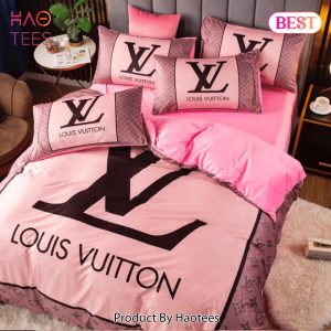 [SALE] Louis Vuitton Pink Fashion Logo Luxury Brand Bedding Set Home Decor
