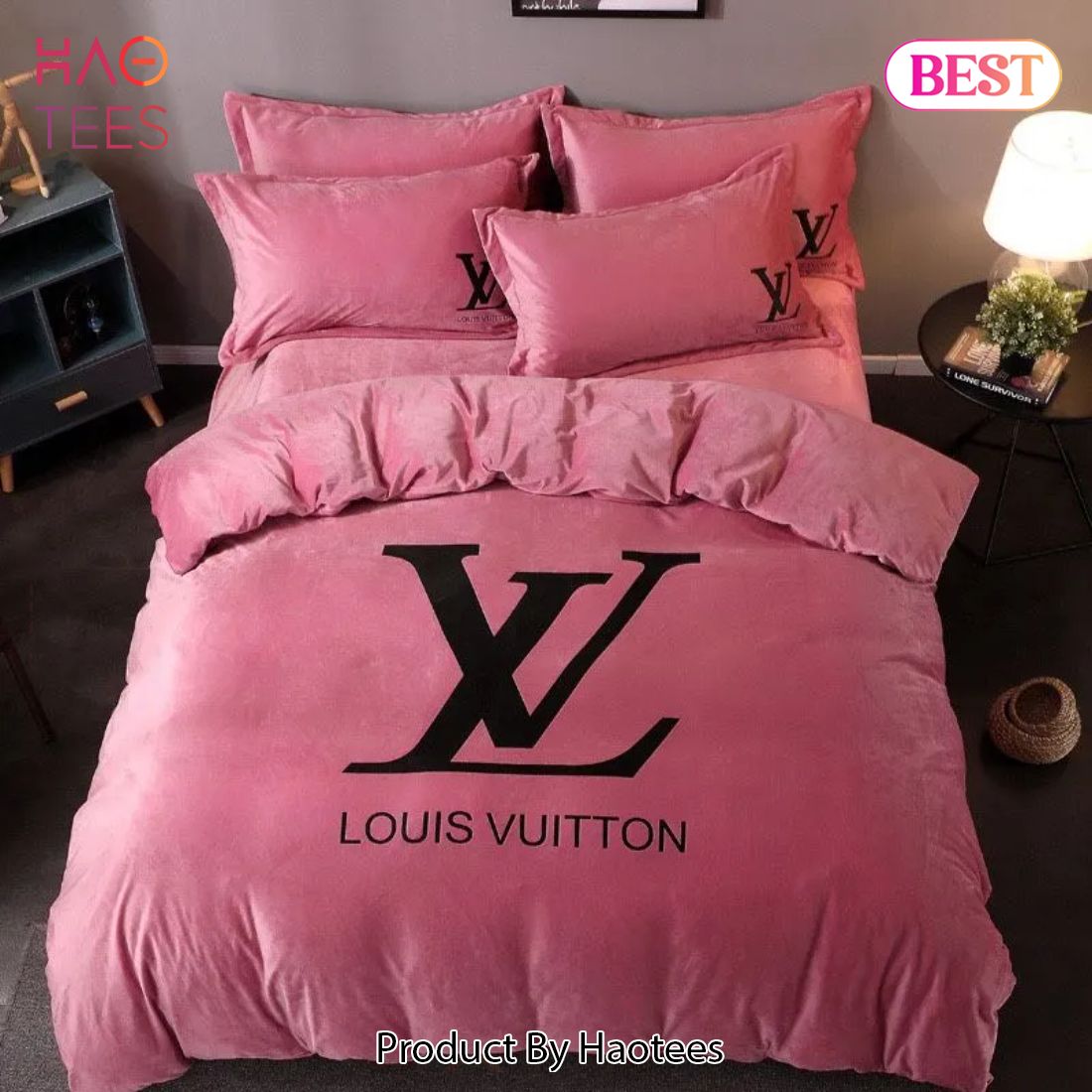 [SALE] Louis Vuitton Pinky Brand Bedding Set Bedspread Duvet Cover Set Home Decor Luxury Store