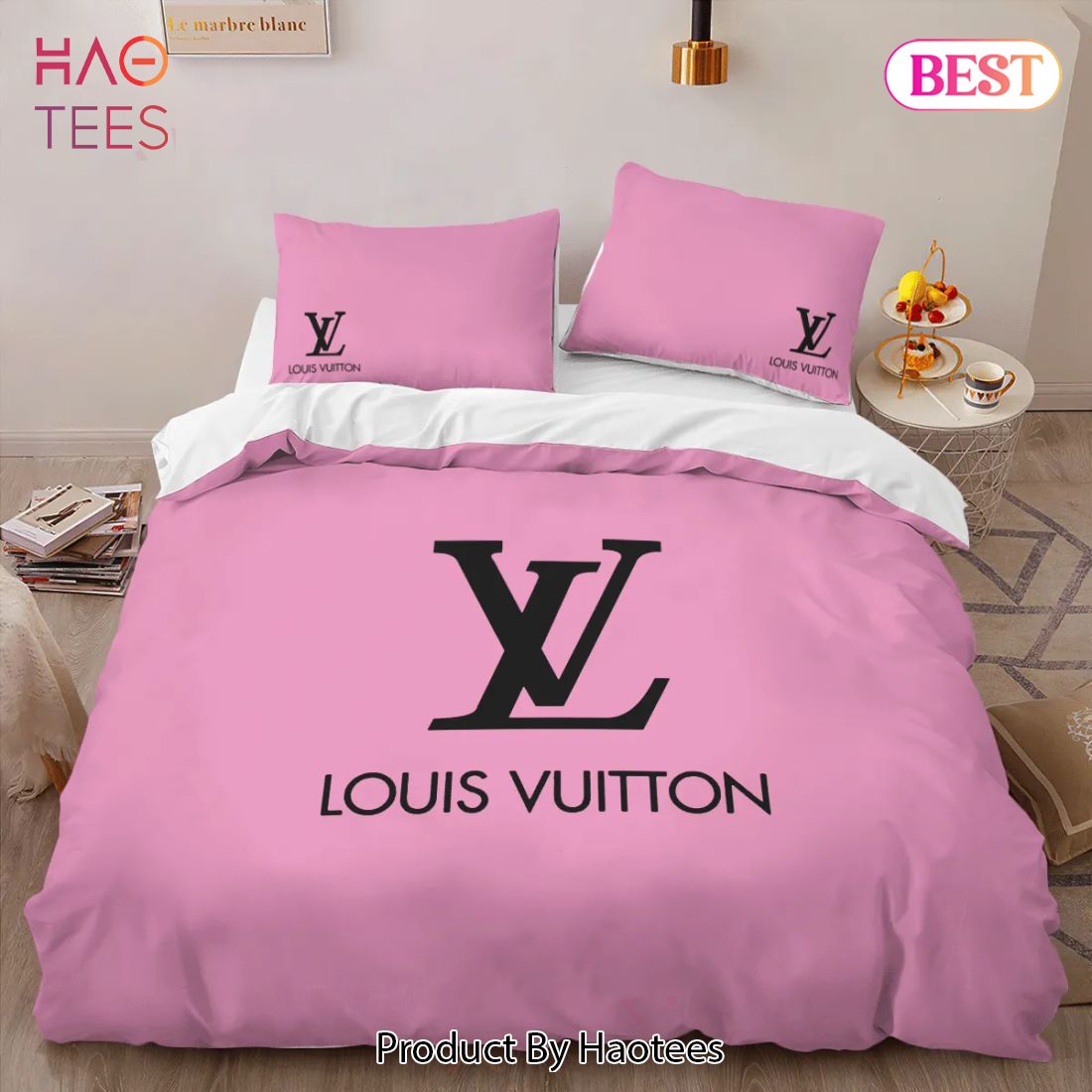 SALE] Louis Vuitton Pinky Luxury Brand High-End Bedding Set LV