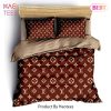 [SALE] Louis Vuitton Red Colorful Luxury Brand High-End Bedding Set LV Home Decor
