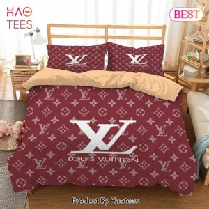 [SALE] Louis Vuitton Red Fashion Logo Luxury Brand Premium Bedding Set Home Decor