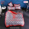 [SALE] Louis Vuitton Red Logo Luxury Brand High-End Bedding Set LV Home Decor