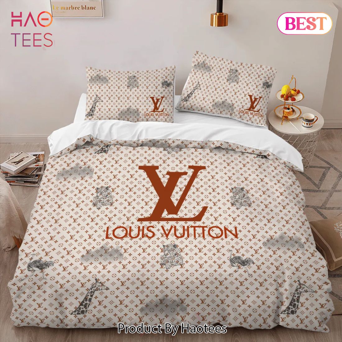 [SALE] Louis Vuitton Red Logo Luxury Brand High-End Bedding Set LV Home Decor Luxury Store