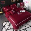 [SALE] Louis Vuitton Red Luxury Brand Bedding Set Home Decor