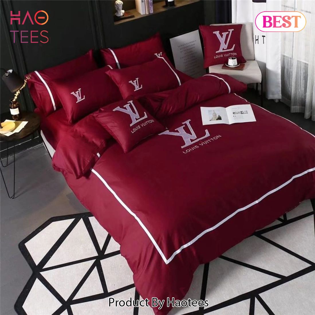 [SALE] Louis Vuitton Red Luxury Brand Bedding Set Home Decor Luxury Store