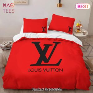 [SALE] Louis Vuitton Red Luxury Brand High-End Bedding Set LV Home Decor