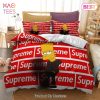 [SALE] Louis Vuitton Supreme Bart Simpson Black Luxury Brand Bedding Set Home Decor Special Gift
