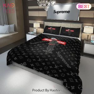 [SALE] Louis Vuitton Supreme Brand Tokyo Luxury Brand Bedding Set Duvet Cover Bedspread Home Decor
