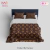 [SALE] Louis Vuitton Supreme Brown Logo Fashion Luxury Brand Premium Bedding Set Home Decor
