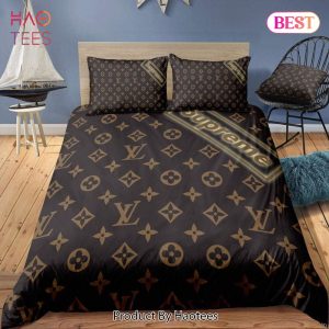 [SALE] Louis Vuitton Supreme Brown Premium Luxury Bedding Set Home Decor