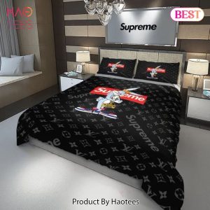 [SALE] Louis Vuitton Supreme Bugs Bunny Luxury Brand Bedding Set Duvet Cover Bedspread Home Decor