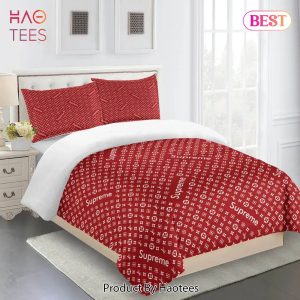 [SALE] Louis Vuitton Supreme Fashion Logo Luxury Limited Edition Brand Bedding Set Home Decor